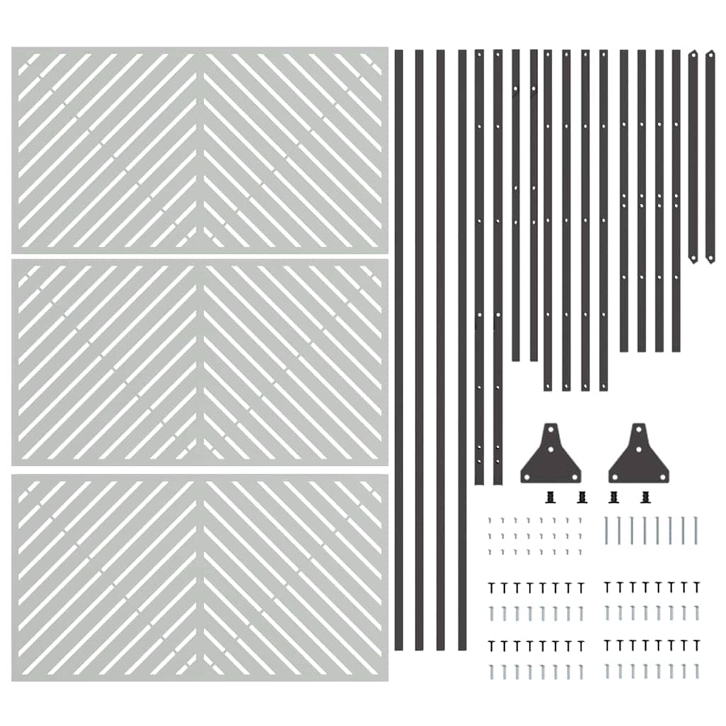 Schermo per Privacy Grigio 100 x 50 x 180 cm Acciaio