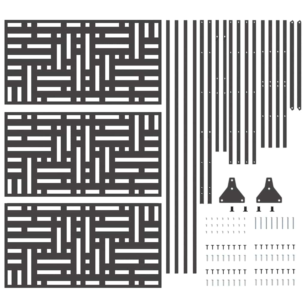 Schermo per Privacy Nero 100 x 50 x 180 cm Acciaio