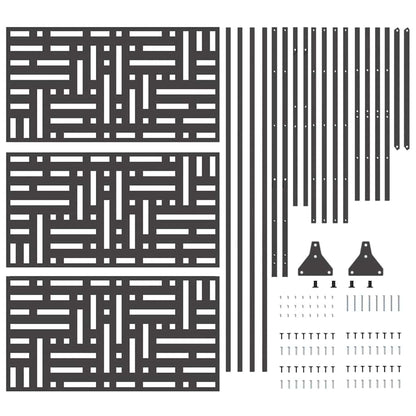 Schermo per Privacy Nero 100 x 50 x 180 cm Acciaio