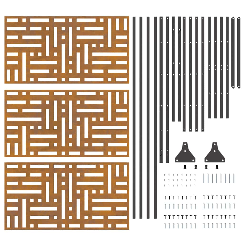 Schermo per Privacy Grigio 100 x 50 x 180 cm Acciaio CorTen