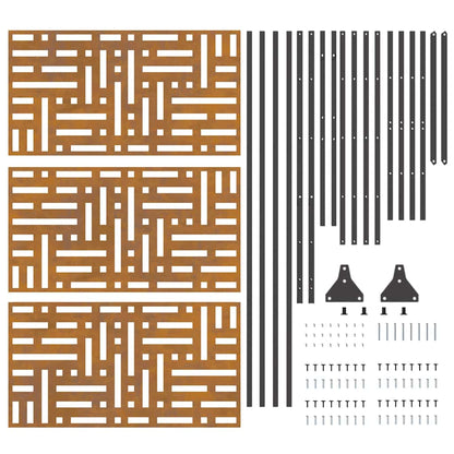 Schermo per Privacy Grigio 100 x 50 x 180 cm Acciaio CorTen