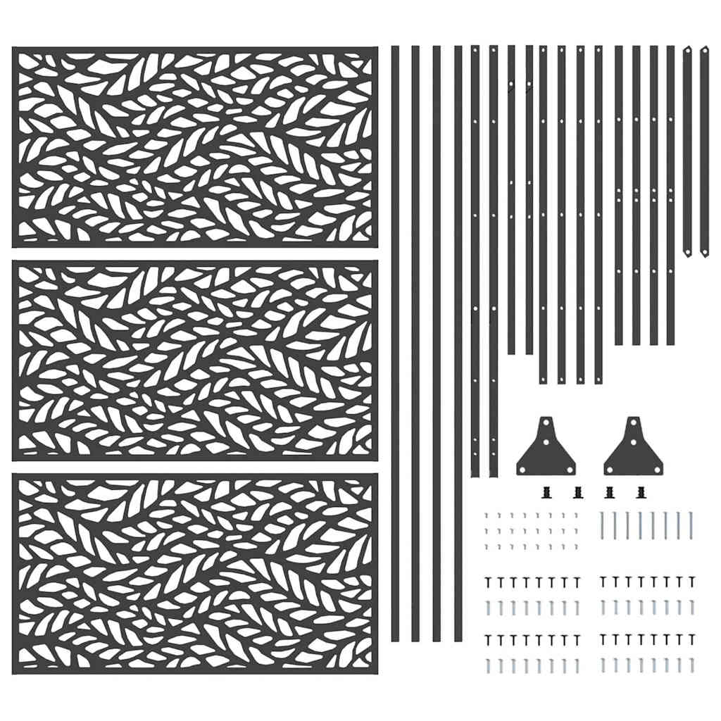 Schermo per Privacy Nero 100 x 50 x 180 cm Acciaio