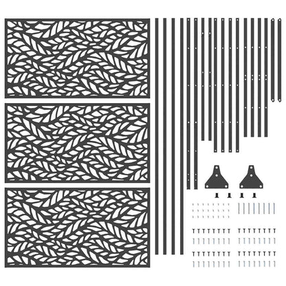 Schermo per Privacy Nero 100 x 50 x 180 cm Acciaio