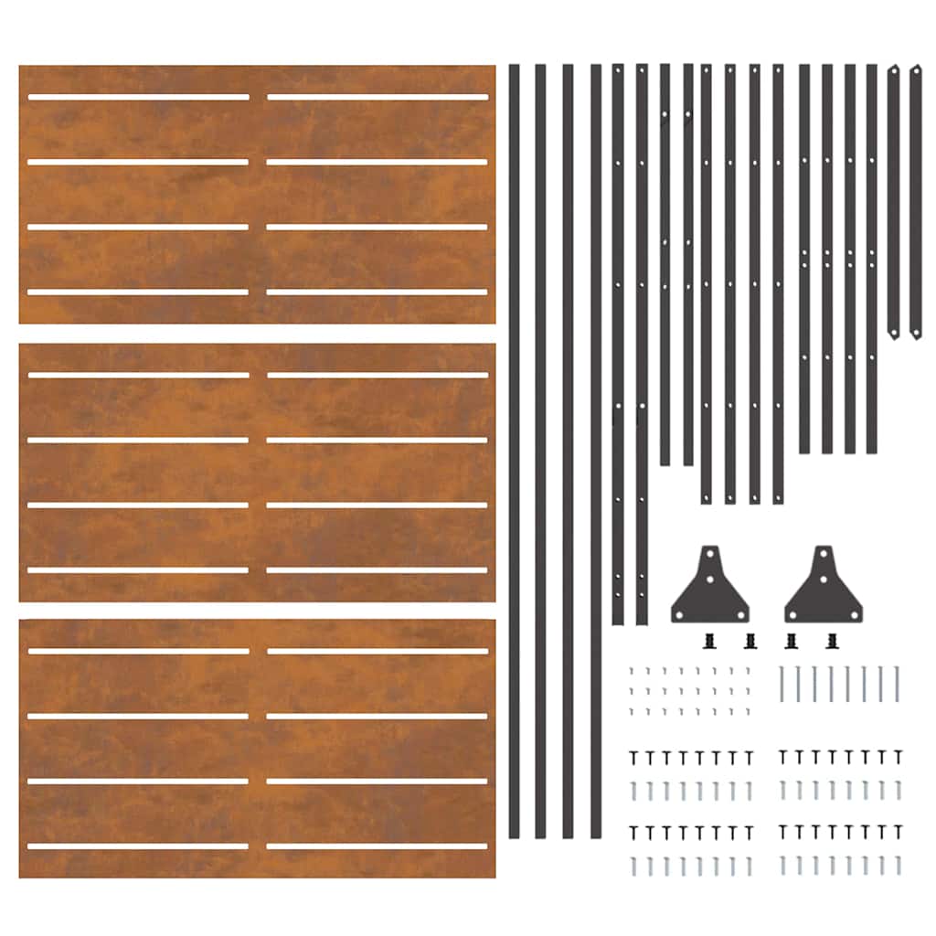 Schermo per Privacy Grigio 100 x 50 x 180 cm Acciaio CorTen