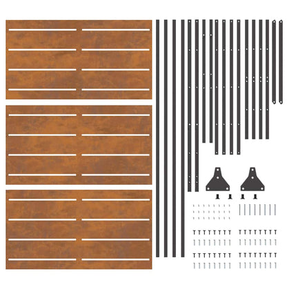 Schermo per Privacy Grigio 100 x 50 x 180 cm Acciaio CorTen