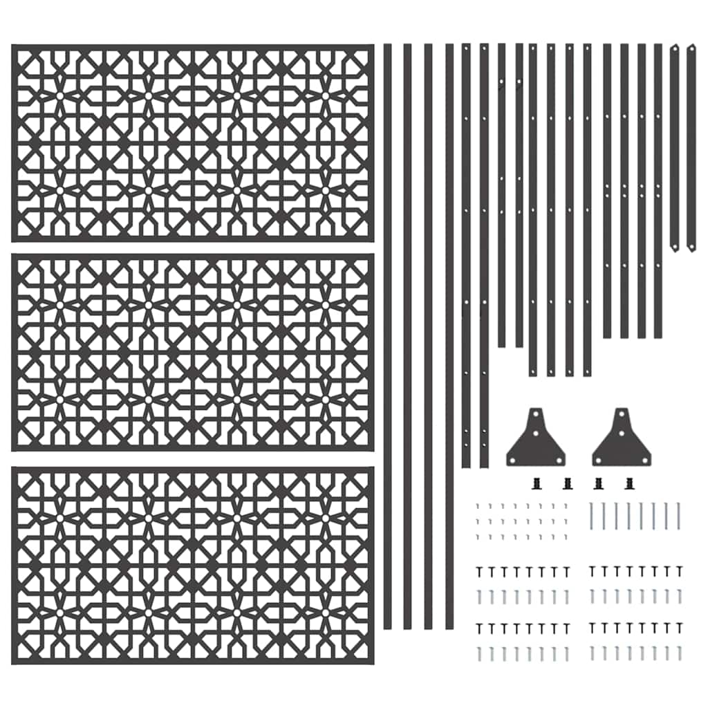 Schermo per Privacy Nero 100 x 50 x 180 cm Acciaio