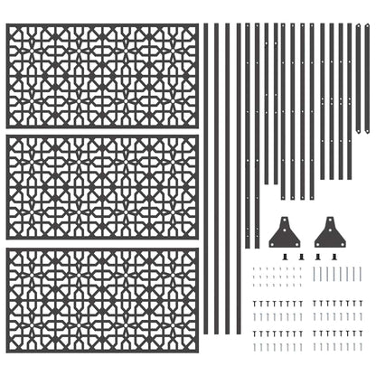 Schermo per Privacy Nero 100 x 50 x 180 cm Acciaio