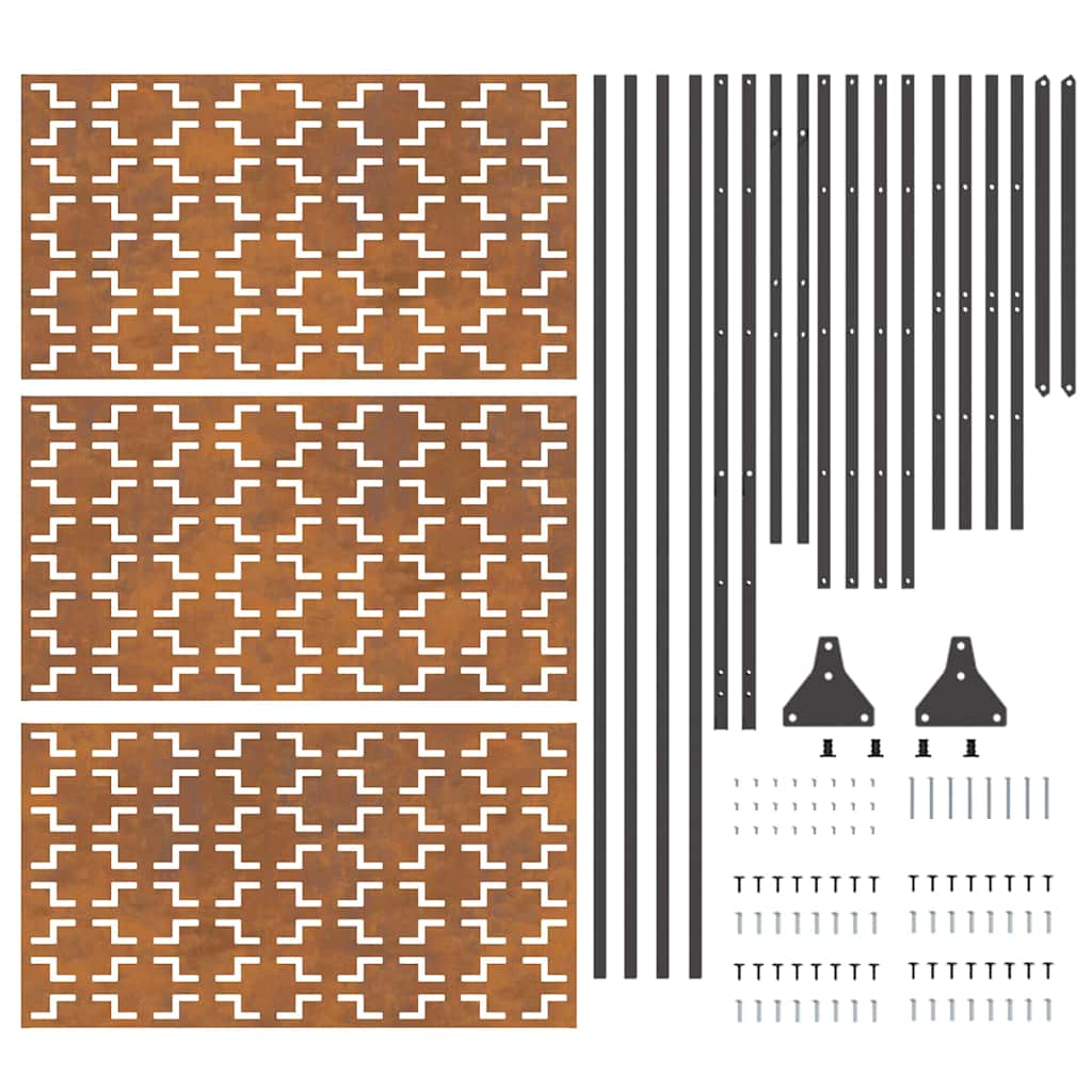 Schermo per Privacy Grigio 100 x 50 x 180 cm Acciaio CorTen