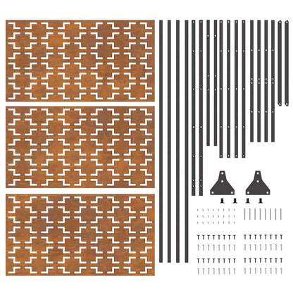 Schermo per Privacy Grigio 100 x 50 x 180 cm Acciaio CorTen