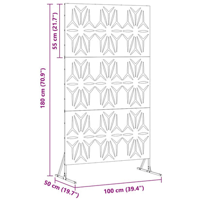 Schermo per Privacy Nero 100 x 50 x 180 cm Acciaio