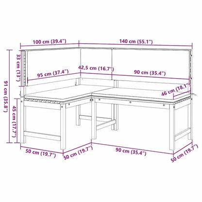 Sedia da Giardino con cuscino Marrone 140 x 100 x 91cm | homemem39