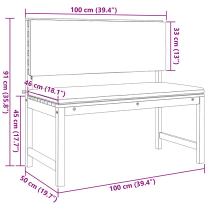 Panchina da giardino Marrone 100 x 50 x 91cm