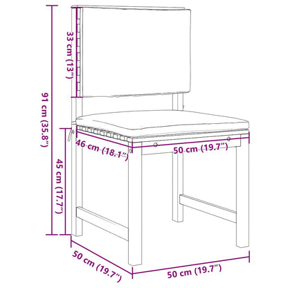 Sedia da Giardino 2 pcs Marrone 50 x 50 x 91cm - homemem39