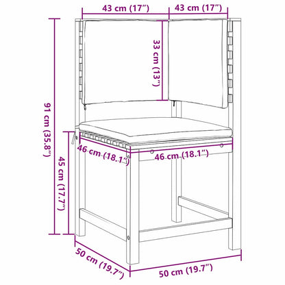 Sedia da Giardino Marrone 50 x 50 x 91cm