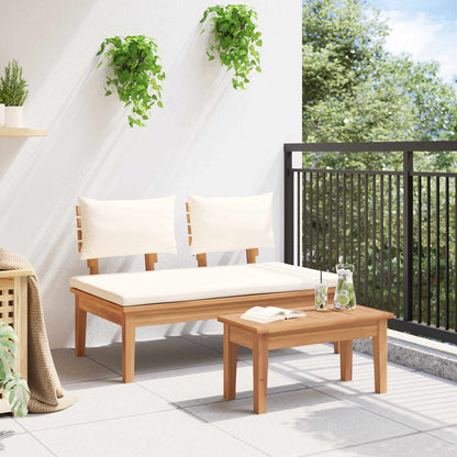 Set Panchina e Tavolo da Giardino 2 pcs Crema e Marrone | homemem39