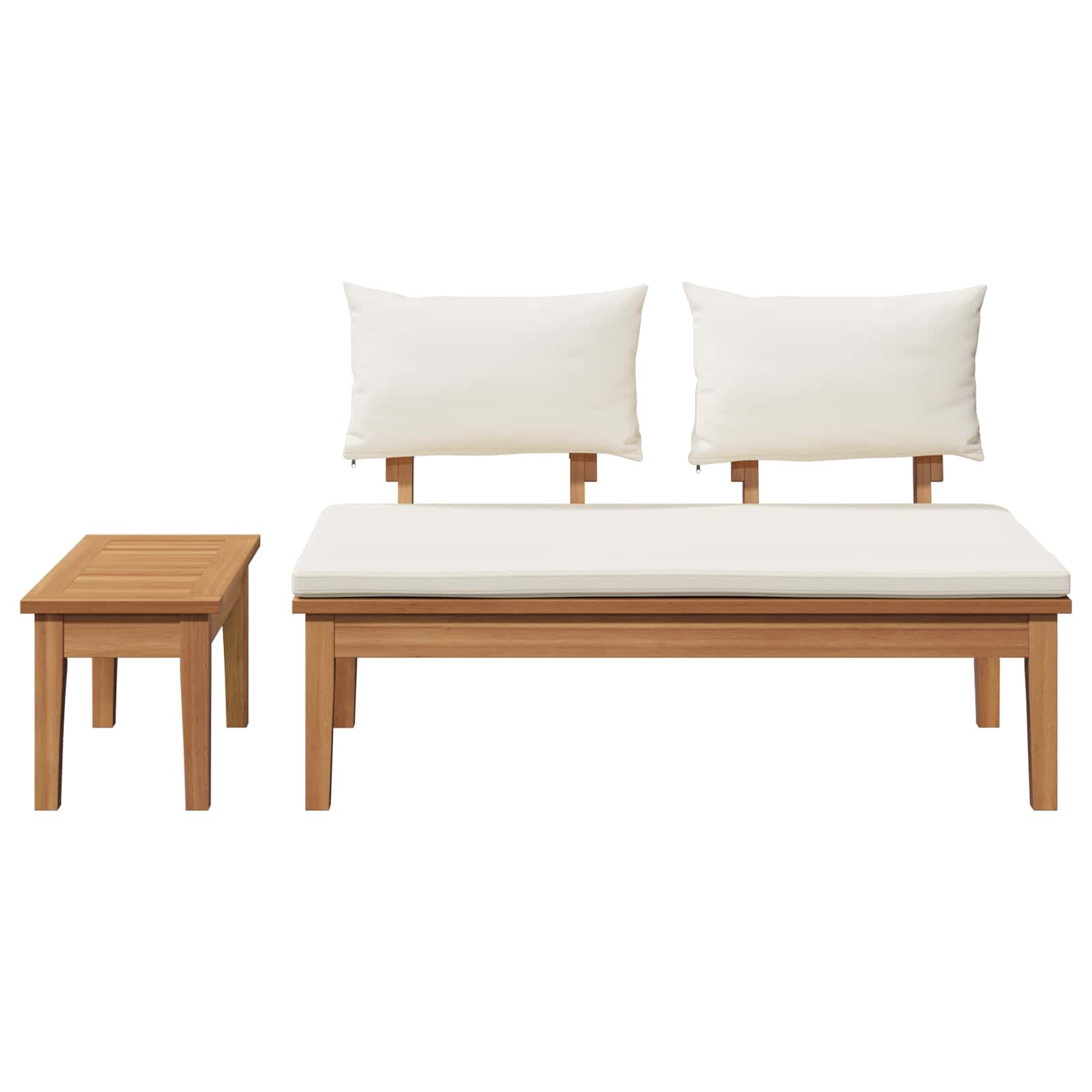 Set Panchina e Tavolo da Giardino 2 pcs Crema e Marrone | homemem39