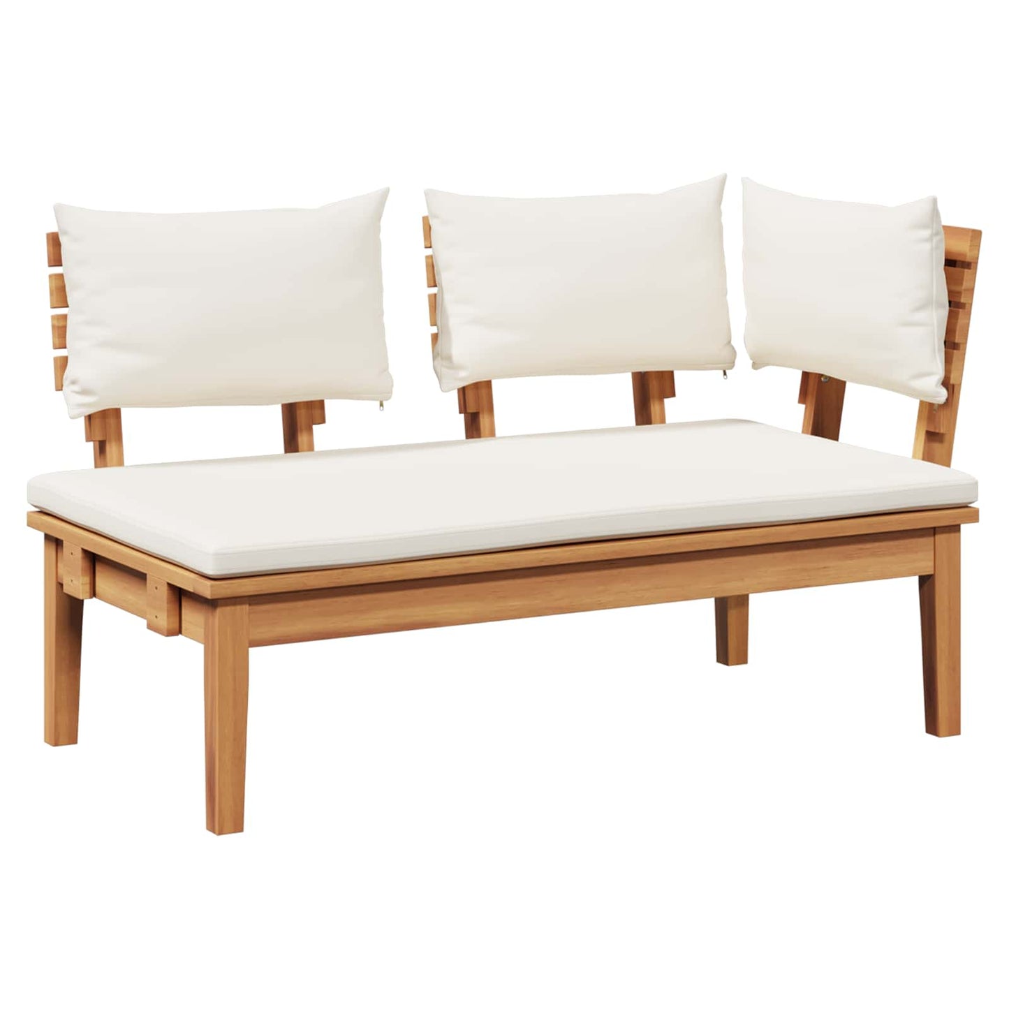 Set Panchina e Tavolo da Giardino 2 pcs Crema e Marrone | homemem39