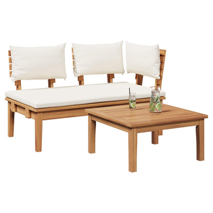 Set Panchina e Tavolo da Giardino 2 pcs Crema e Marrone | homemem39