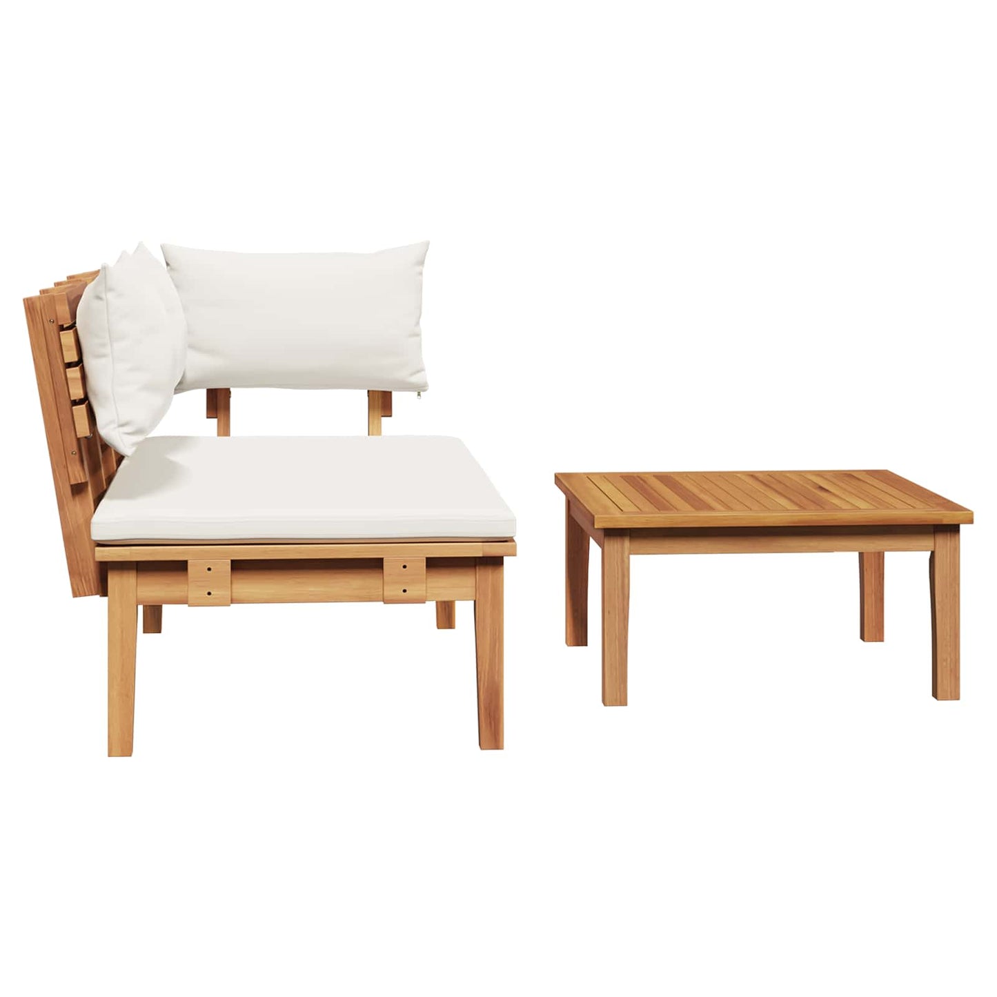 Set Panchina e Tavolo da Giardino 2 pcs Crema e Marrone | homemem39