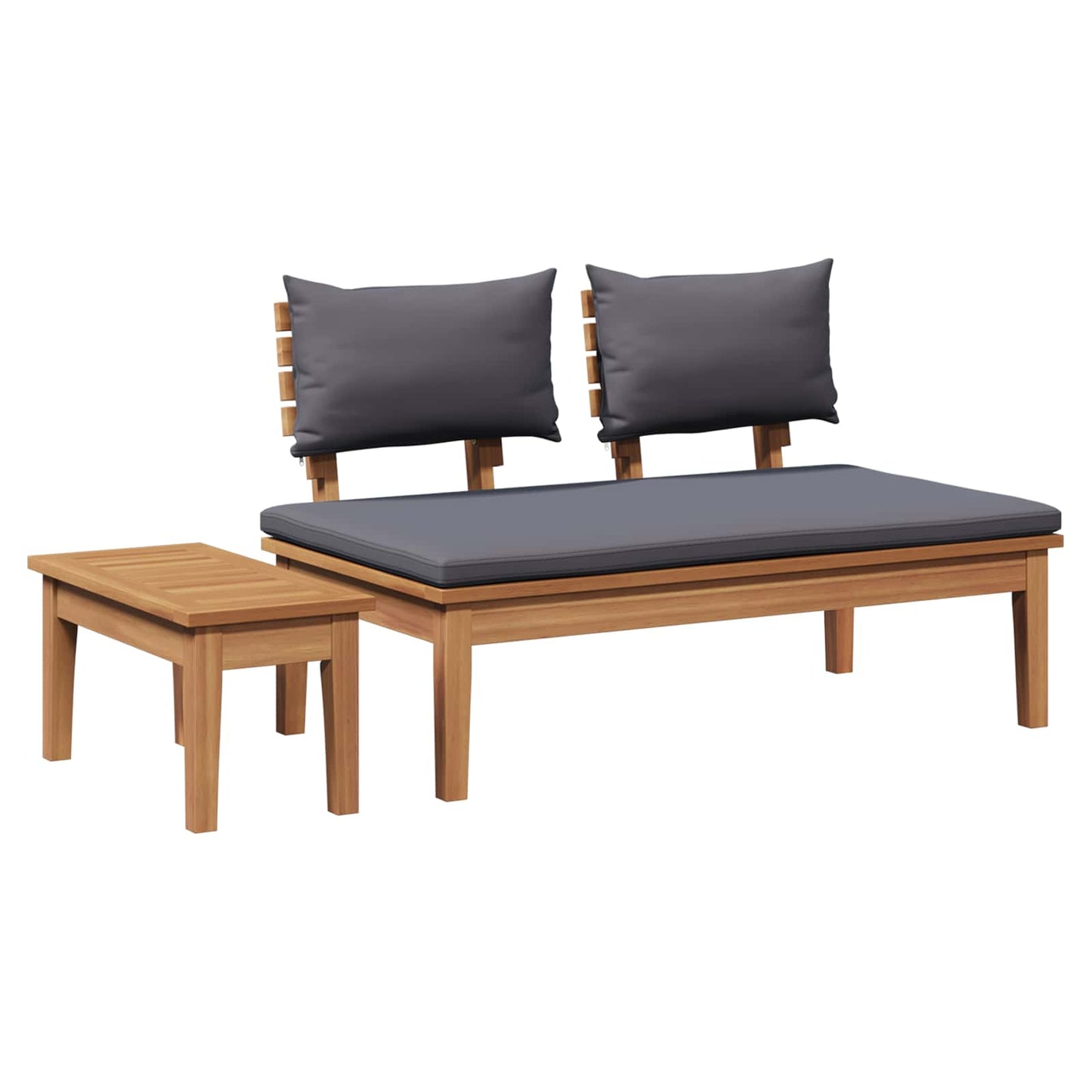 Set Panchina e Tavolo da Giardino 2 pcs Grigio e Marrone | homemem39