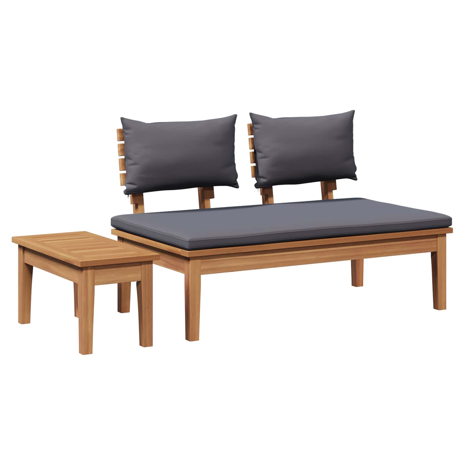 Set Panchina e Tavolo da Giardino 2 pcs Grigio e Marrone | homemem39