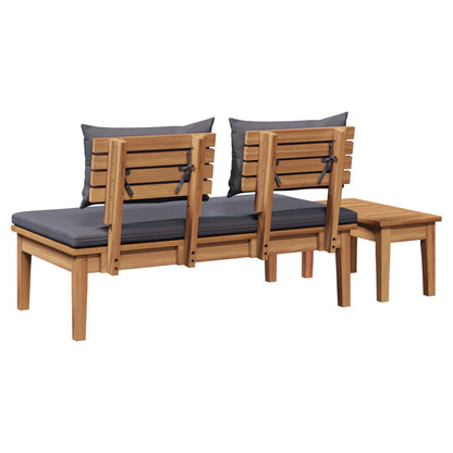 Set Panchina e Tavolo da Giardino 2 pcs Grigio e Marrone | homemem39