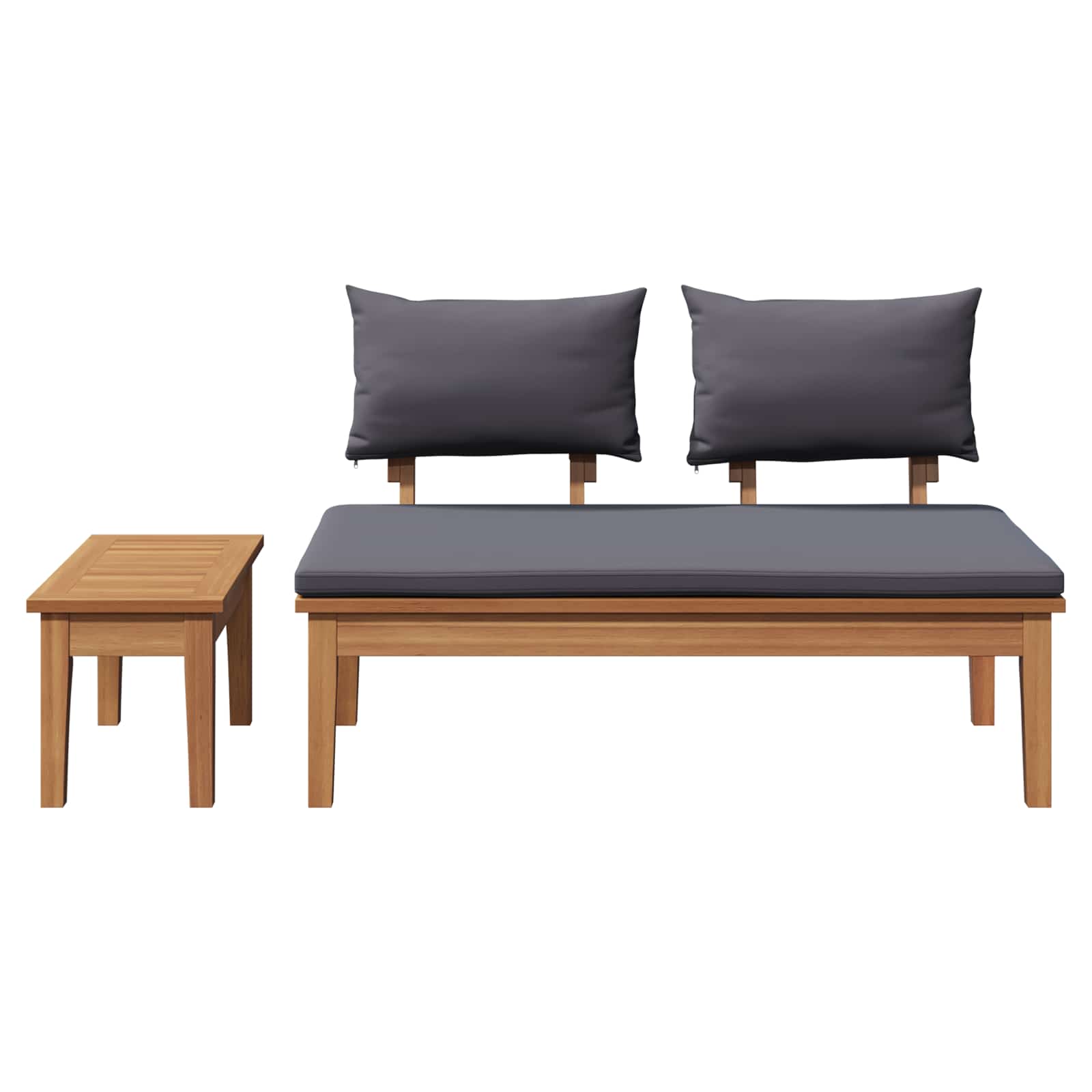 Set Panchina e Tavolo da Giardino 2 pcs Grigio e Marrone | homemem39