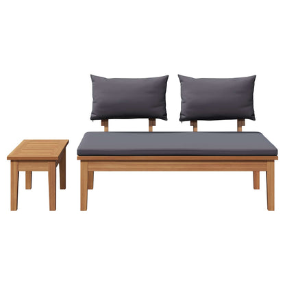 Set Panchina e Tavolo da Giardino 2 pcs Grigio e Marrone | homemem39