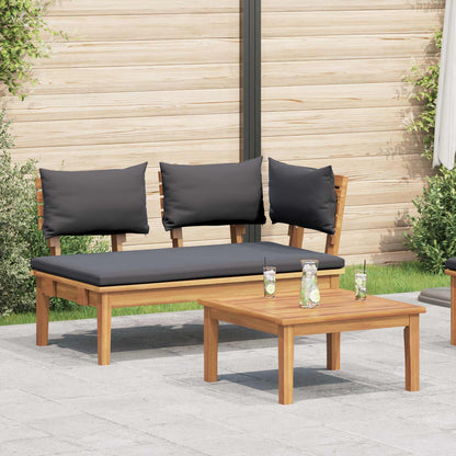 Set Panchina e Tavolo da Giardino 2 pcs Grigio e Marrone | homemem39