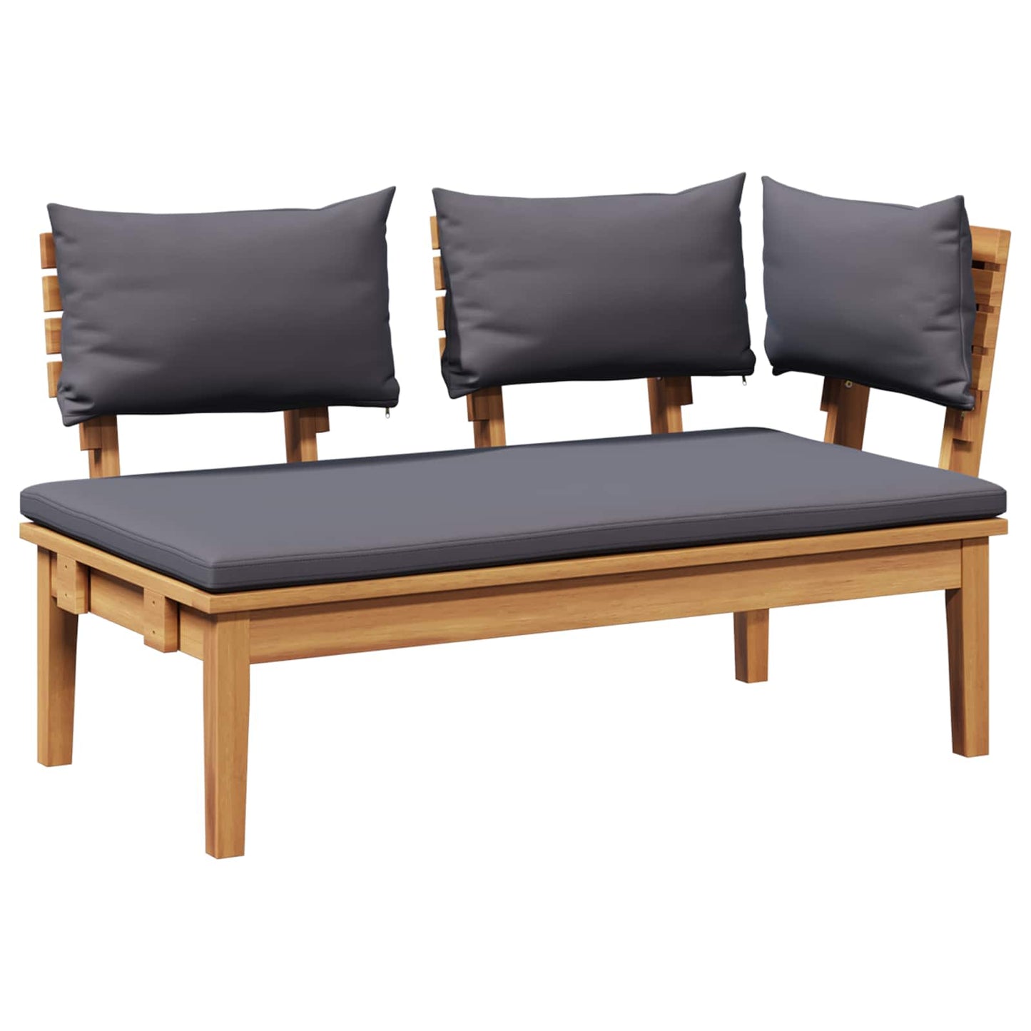 Set Panchina e Tavolo da Giardino 2 pcs Grigio e Marrone | homemem39