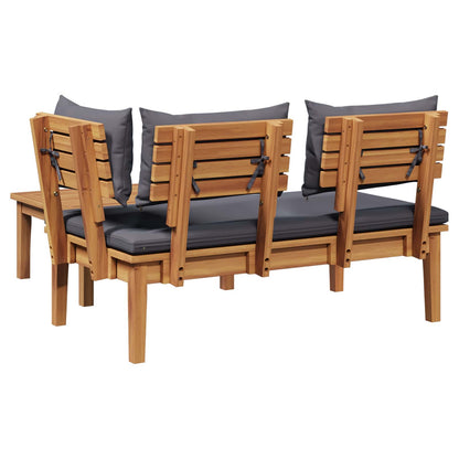Set Panchina e Tavolo da Giardino 2 pcs Grigio e Marrone | homemem39