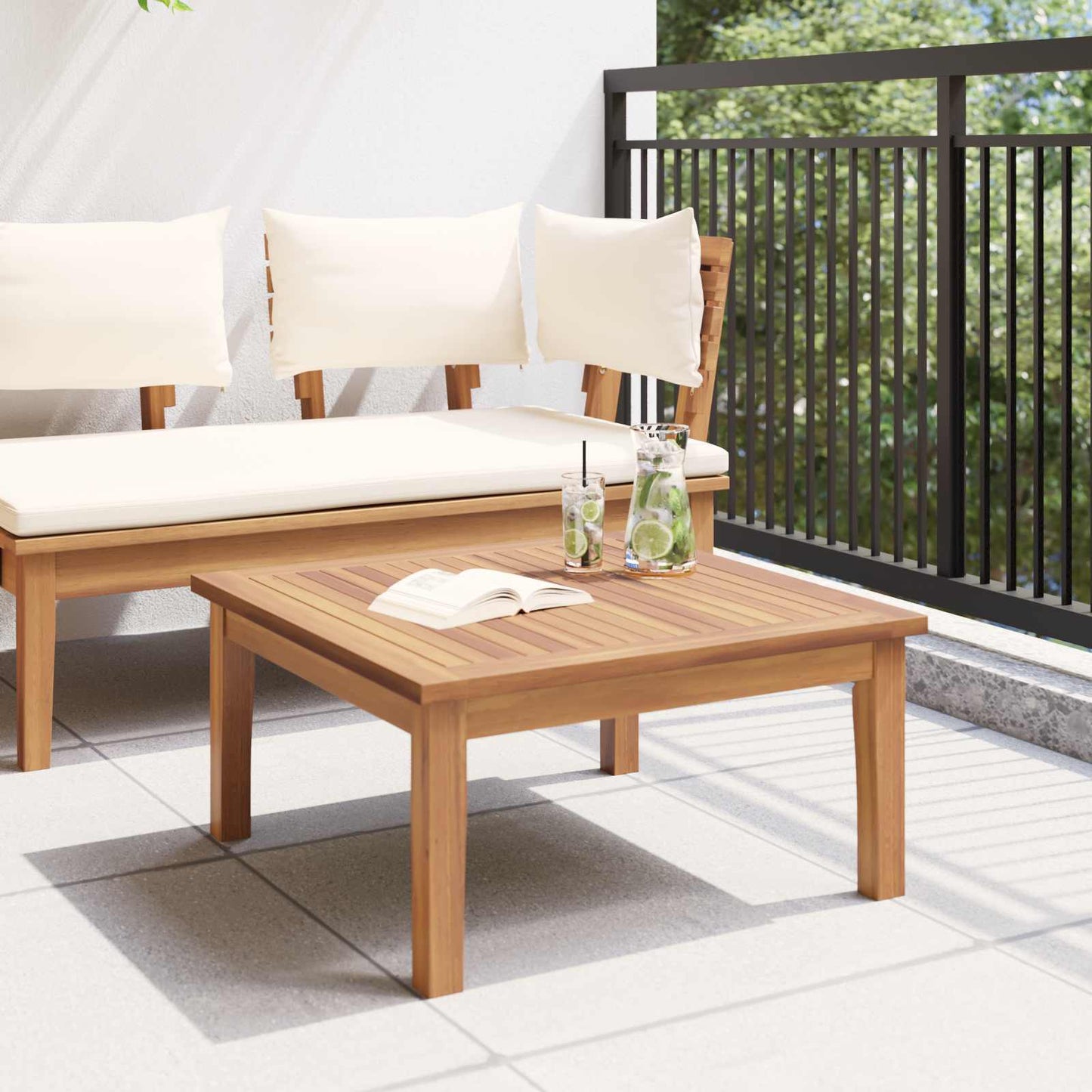 Tavolo da Giardino Marrone Legno massello di teak | homemem39