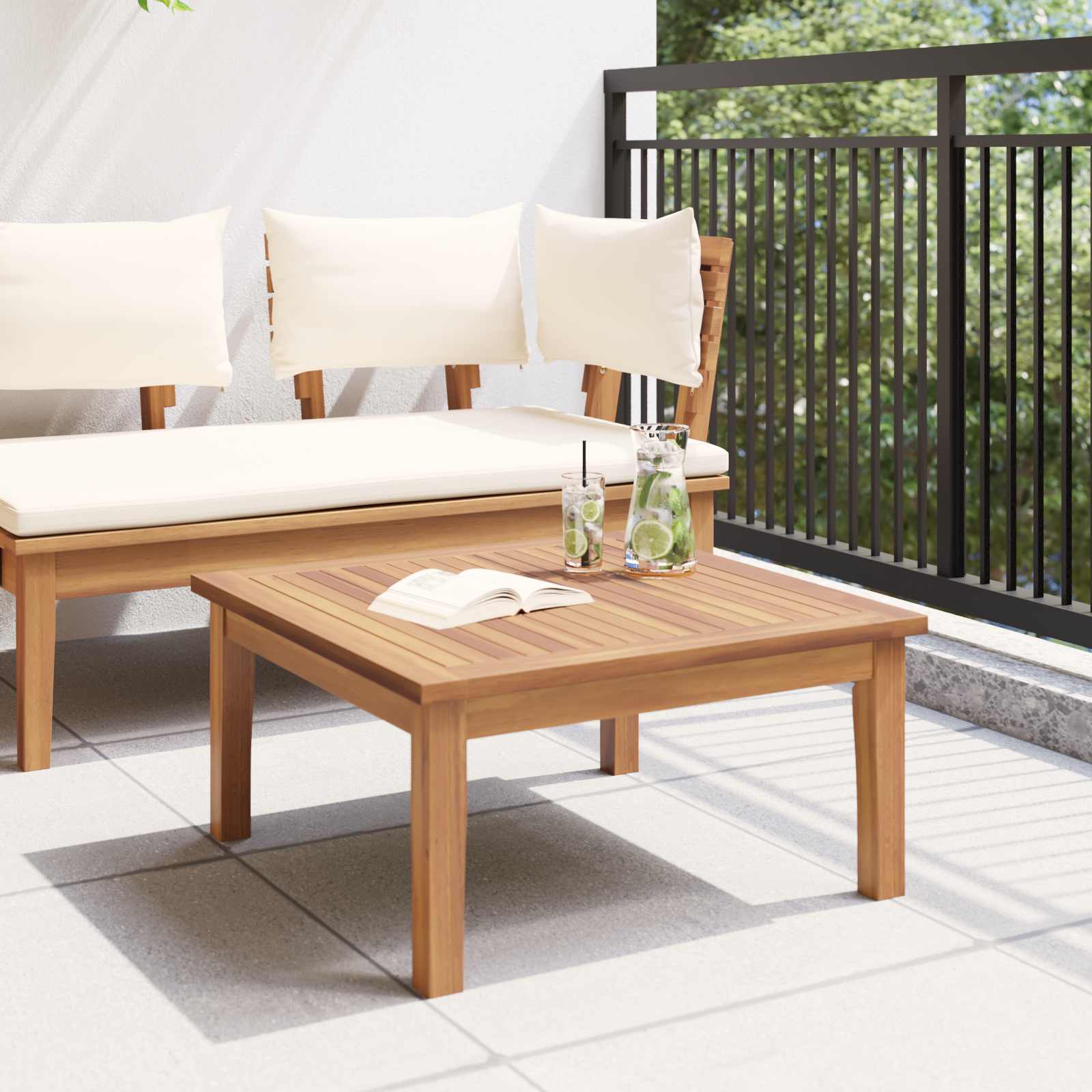 Tavolo da Giardino Marrone Legno massello di teak | homemem39