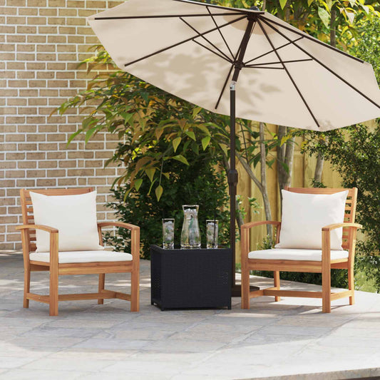 Sedia con cuscino 2 Pezzo Marrone e Crema 65 x 60 x 76,5 cm | homemem39