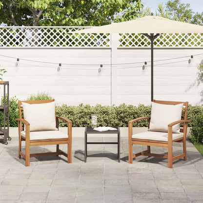 Sedia con cuscino 2 Pezzo Marrone e Crema 65 x 60 x 76,5 cm | homemem39