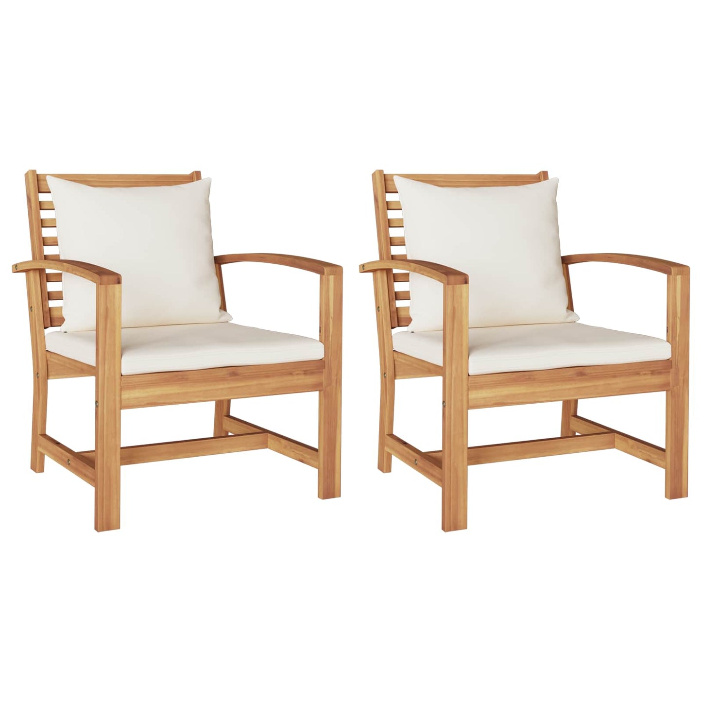 Sedia con cuscino 2 Pezzo Marrone e Crema 65 x 60 x 76,5 cm | homemem39