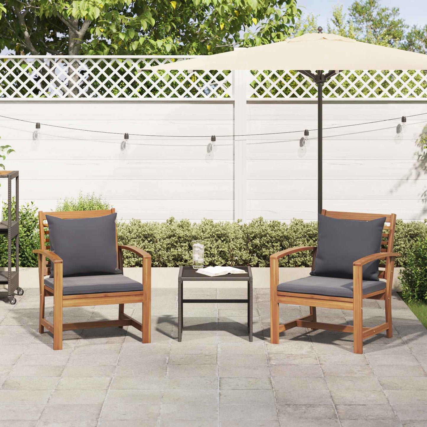 Sedia 2 Pezzo Marrone e grigio scuro 65 x 60 x 76,5 cm | homemem39