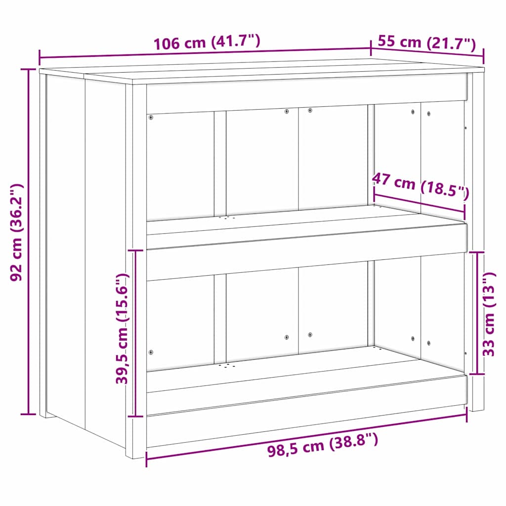 Mobile da cucina MEPPEL Bianco 106 x 55 x 92 cm Pino massello