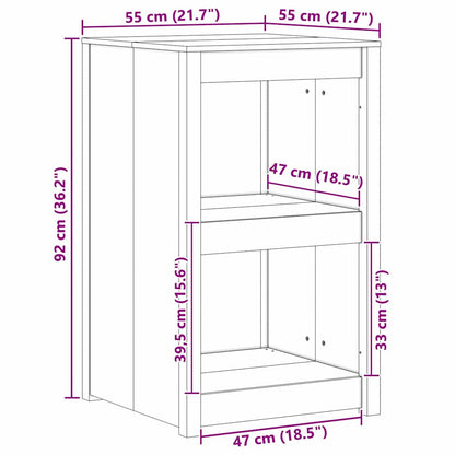 Mobile da cucina Rovere Marrone 55 x 55 x 92 cm Pino massello