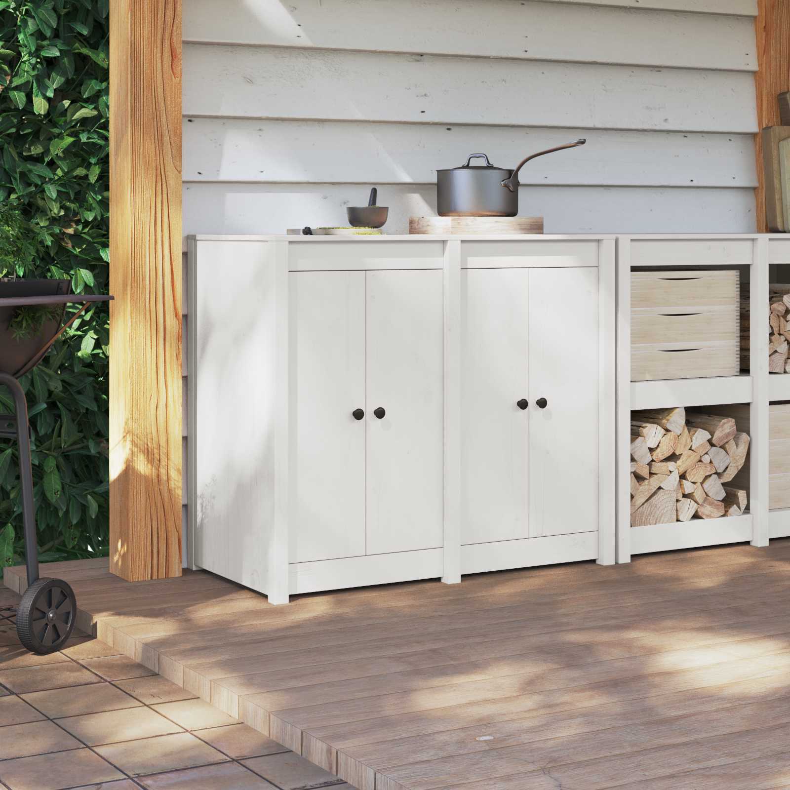 Porta da cucina MEPPEL 2 pcs Bianco 50 x 9 x 82 cm | homemem39