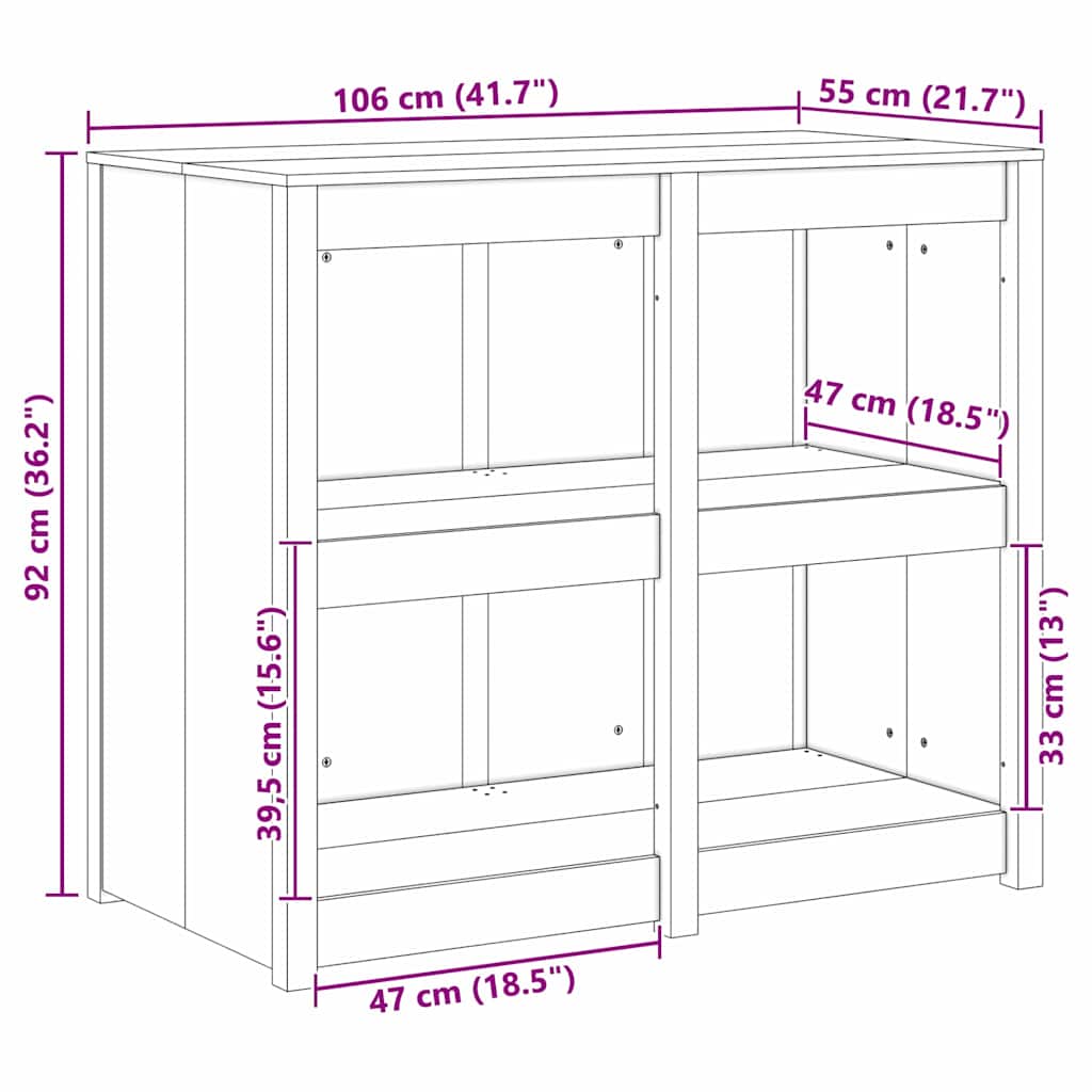 Mobile da cucina Rovere Marrone 106 x 55 x 92 cm Pino massello