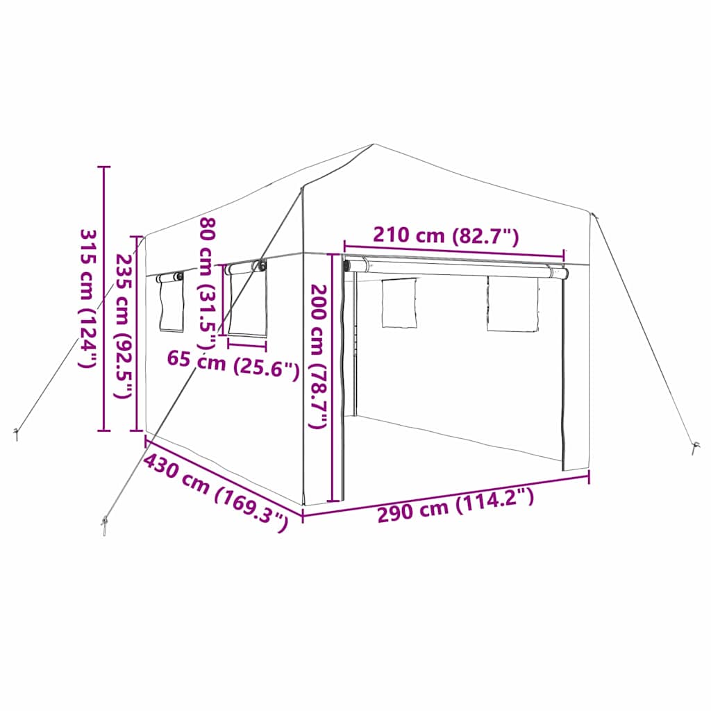 Serra con struttura pop-up Verde 290 x 430 x 315 cm Ferro