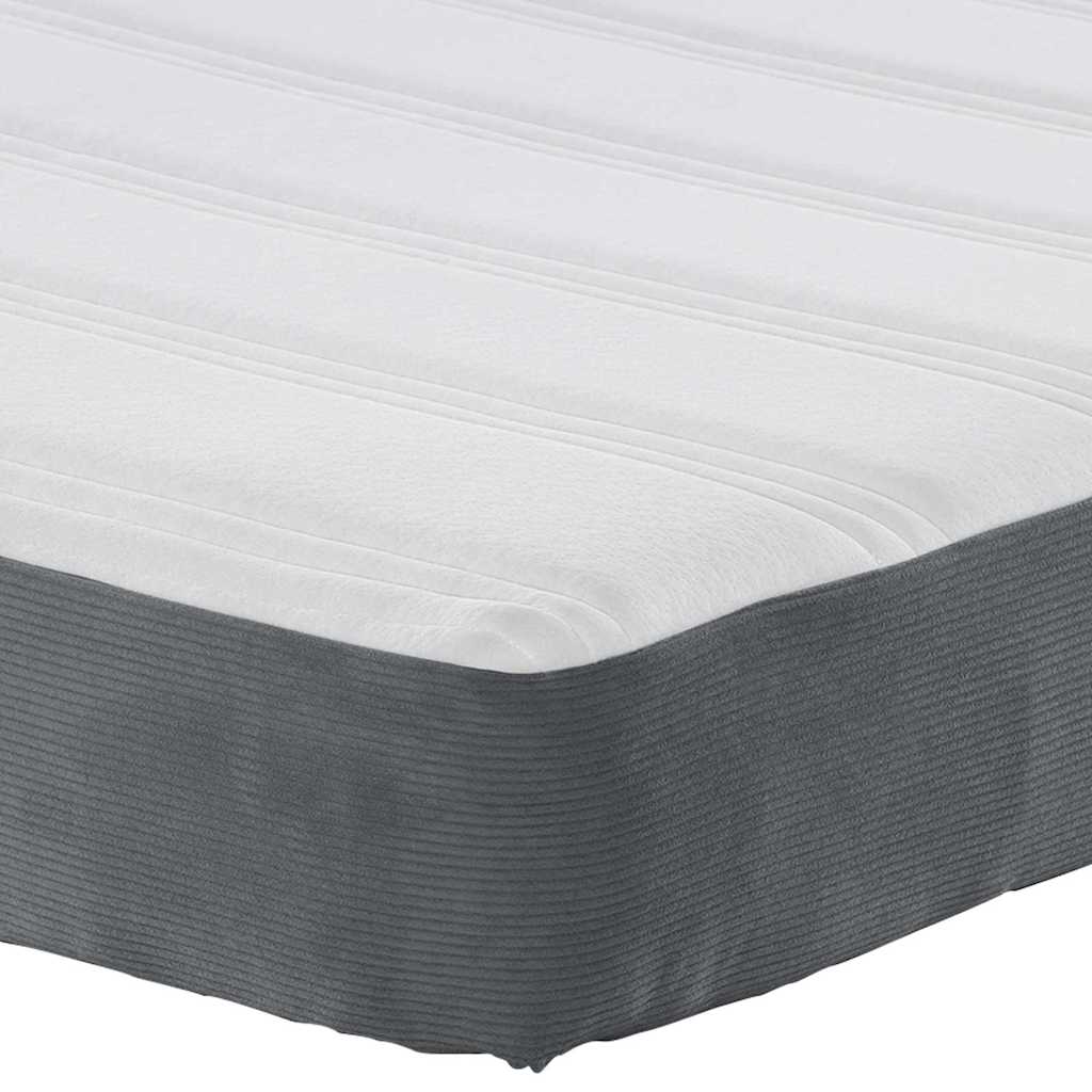 Materasso da Letto con materasso Grigio 120 x 190 cm Tessuto