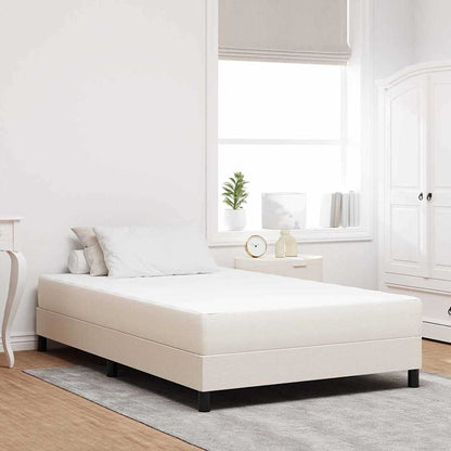 Materasso da Letto con materasso Crema 120 x 190 cm Tessuto