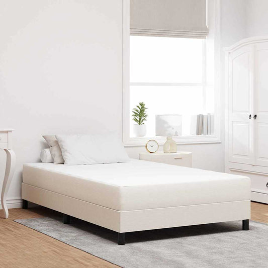 Materasso da Letto con materasso Crema 120 x 190 cm Tessuto