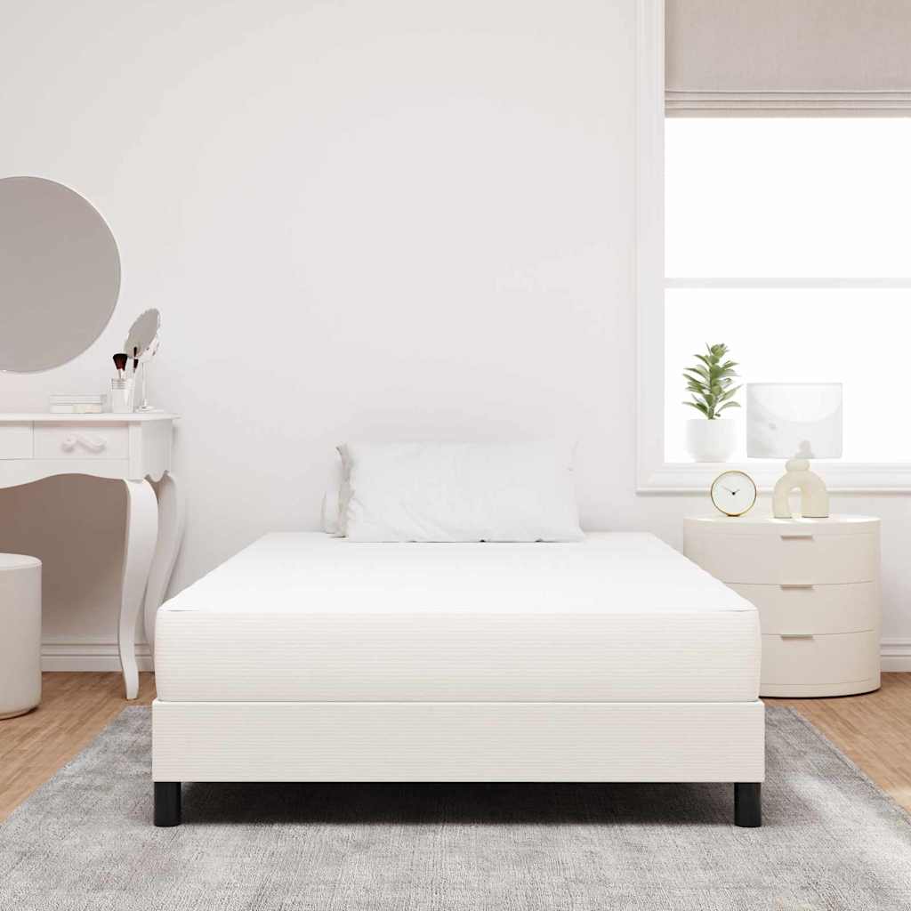 Materasso da Letto con materasso Crema 120 x 190 cm Tessuto