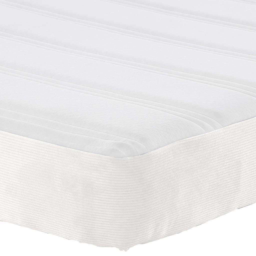 Materasso da Letto con materasso Crema 140 x 190 cm Tessuto