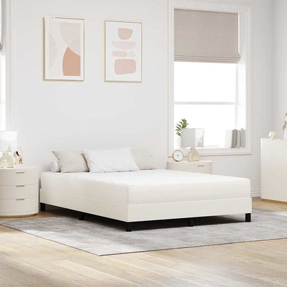 Materasso da Letto con materasso Crema 140 x 190 cm Tessuto