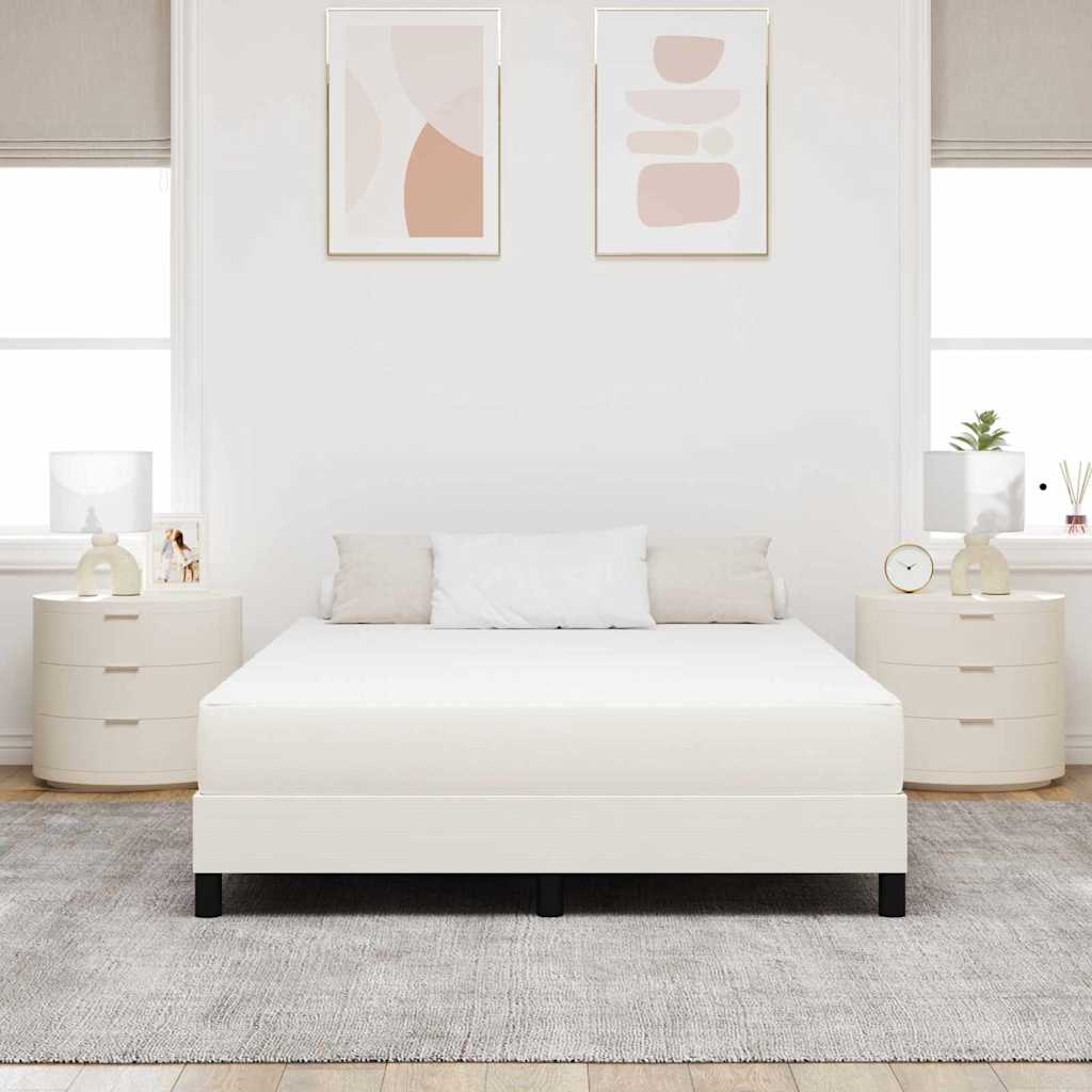 Materasso da Letto con materasso Crema 160 x 200 cm Tessuto - homemem39