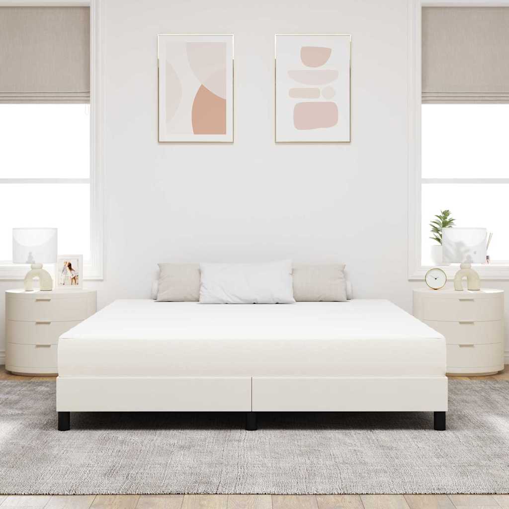 Materasso da Letto con materasso Crema 180 x 200 cm Tessuto